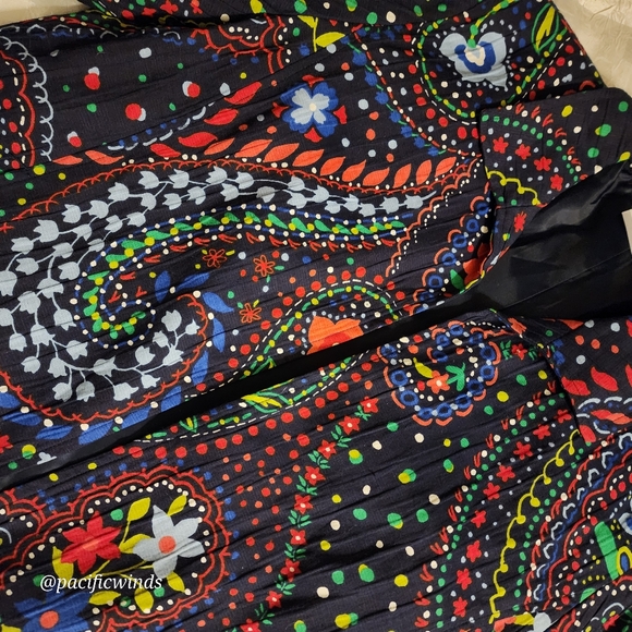 ALFRED DUNNER BOHEMIAN BLAZER JACKET WOMEN'S'S SZ 10 BLUE RED PRINT OPEN FRONT ☆ - Picture 6 of 12